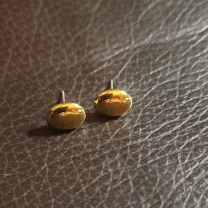 Gold-Tone Oval Stud Earrings - Classic Women’s Jewelry